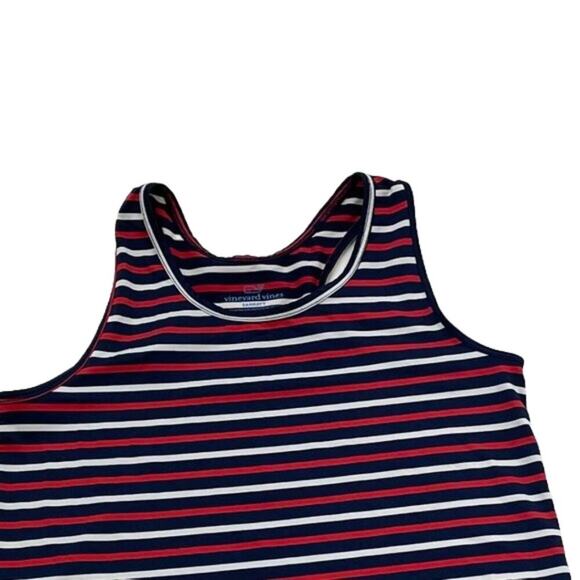 Vineyard Vines Girl's Sankaty Red, White, Blue Stripe Tank/Sleeveless Dress, 14 - Picture 4 of 9